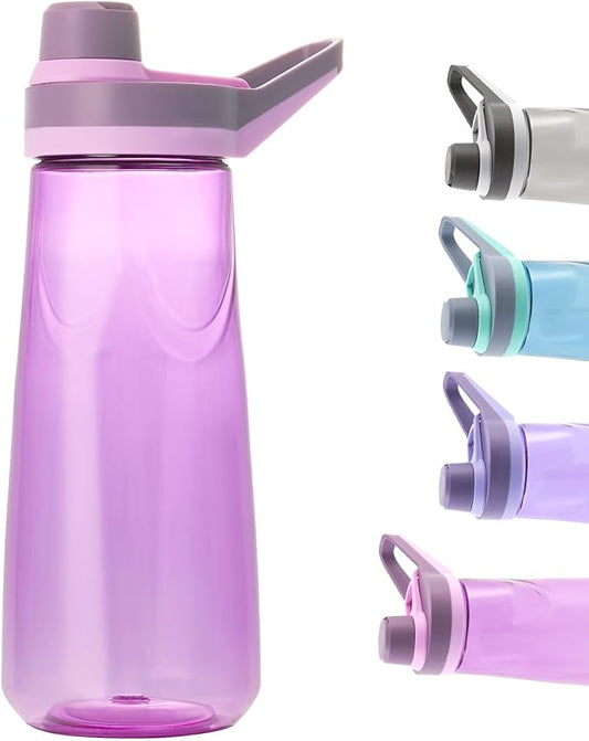 Kerilyn 32oz Water Bottle, Wide Mouth Plastic Water Bottles Chug Lid Sports Water Bottle, Reusable Water Bottle With Handle, Leak-Proof Clear Water Bottle for Travel, Fitness, Men, Women, Pink