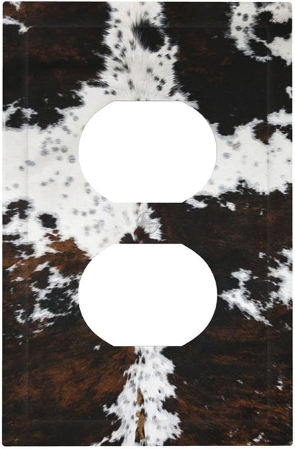 Western Farm Highland Cow 1 Gang Outlet Plate Covers Decorative Single Duplex Wall Plate Electrical Receptacle Light Switch Cover Art Faceplate Switchplate for Farmhouse Bedroom Living Room Decor