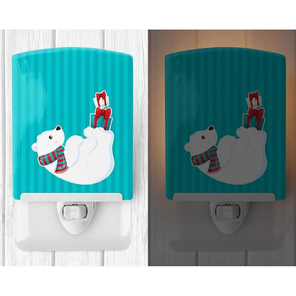Caroline's Treasures BB8986CNL Polar Bear #4 Ceramic Night Light Compact, UL-Certified, Ideal for Bedroom, Bathroom, Nursery, Hallway, Kitchen, 6x4x3, Multicolor