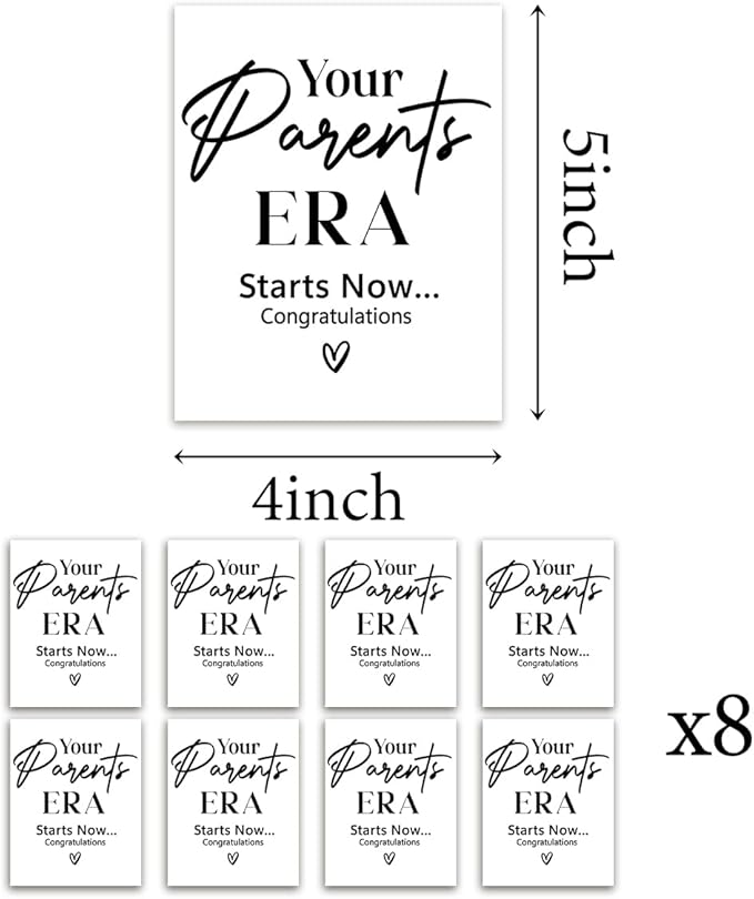 8 Pcs Parents Pregnancy Baby Announcement Wine Labels, Funny Pregnancy Baby Announcement Gifts for New Parents Wine Bottle Stickers Labels, Your Parents Era Starts Now Wine Labels