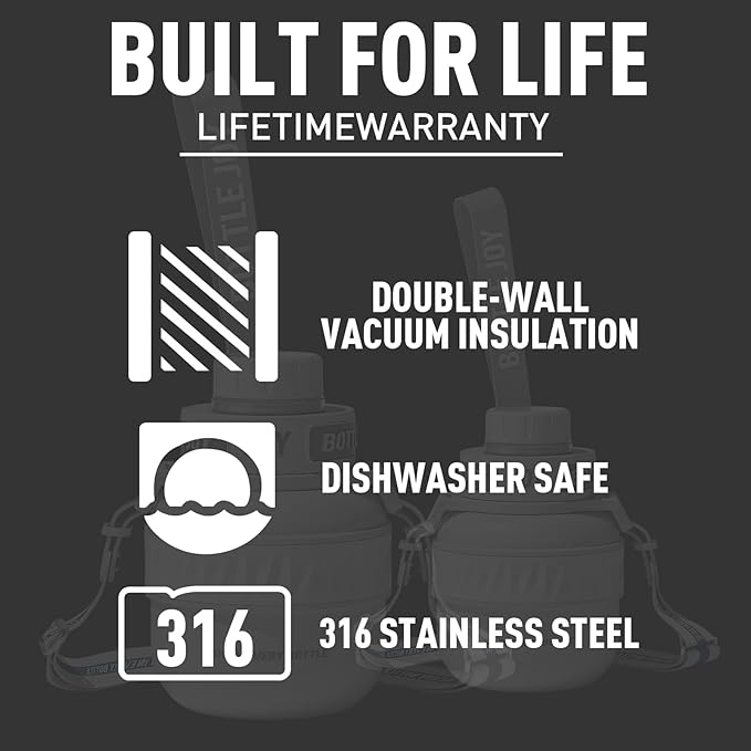 Stainless-Steel Water Bottle: Leakproof Lid, Perfect Sip, Double Insulated, Eco-Friendly, Dishwasher Safe & Stylish Strap, Kids Water Bottle, Gifts for Kids (Beluga Whale, 16 oz)