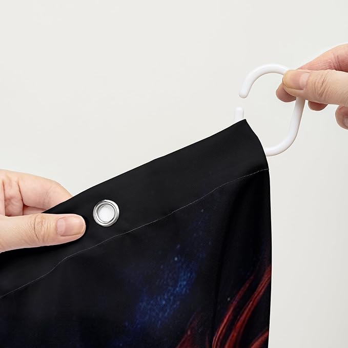 AILONEN Boys Wolf Shower Curtains, Animal Wolf Print Shower Curtain for Boys Kids Bathroom Decor,Modern Abstract Black Bath Curtain 48" W*72" H Decor with 12 Plastic Hooks