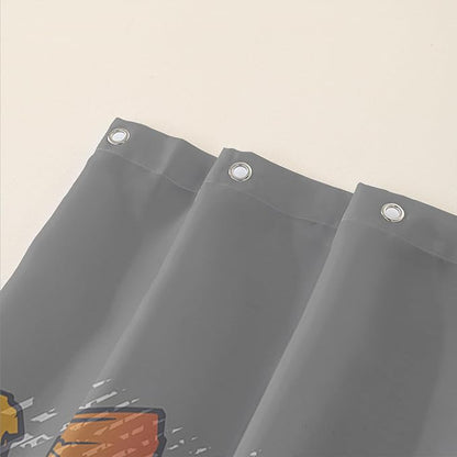 AILONEN Truck Shower Curtain for Kids Boys Teens,Red Monster Truck Bath Curtain for Bathroom Decor,Jam Truck Polyester Waterproof with 12 Plastic Hooks 48" W*72" H