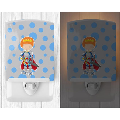 Caroline's Treasures BB8744CNL Ginger Boy Knight Ceramic Night Light Compact, UL-Certified, Ideal for Bedroom, Bathroom, Nursery, Hallway, Kitchen, 6x4x3, Multicolor