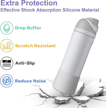 2PCS Silicone Water Bottle Boot for Owala 24oz 32oz 40oz, Protective Bottom Bumper Anti-Slip Sleeve for FreeSip, Twist, and Flip Stainless Steel Bottles, Dishwasher Safe and BPA Free