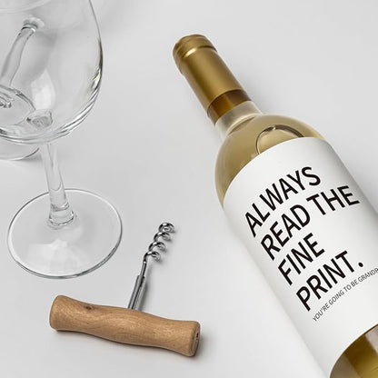 8 Pcs Grandparents Wine Labels, Baby Announcement Pregnancy Gifts for Grandparents Wine Bottle Stickers, New Grandparent Gifts, Pairs Well with Wedding Planning Wine Bottle Labels