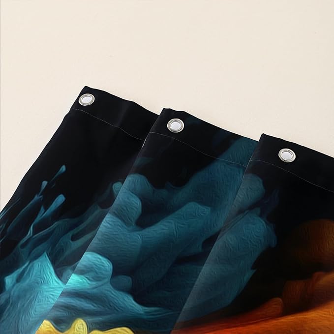 AILONEN Sugar Skull Shower Curtain for Bathroom,Romantic Colorful Smoky Skull Bath Curtain,Watercolor Skull Skeleton Decoration Bathroom Waterproof Shower Curtain with 12 Plastic Hooks, 72" W*84" H