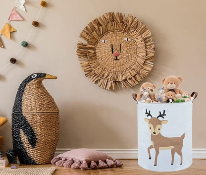 Kids Laundry Basket,Deer Laundry Hamper Collapsible Baby Storage Baskets for Boy Room Decor,Nursery Hamper,Toy Organizer,(Deer)