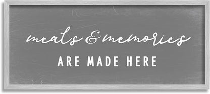 Stupell Industries Meals & Memories Family Kitchen Sign Typography, Design by Daphne Polselli, Grey, 24 x 10