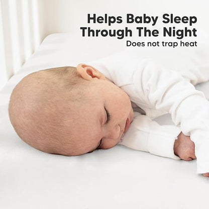 2-Pack Organic Crib Sheets for Boys, Girls - Jersey Fitted Crib Sheet, Baby Crib Sheets Neutral, Crib Mattress Sheet, Cotton Crib Sheets, Breathable Crib Sheet, Baby Mattress Sheets (Soft White)