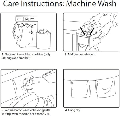 Machine Washable Modern Solid Design Non-Slip Rubberback 2x5/2x3 2PCS Set Traditional Runner Rug/Area Rug for Hallway, Kitchen, Entryway, Bathroom, 2 Piece Set - 20" x 59" / 2'3" x 3', Beige