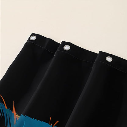 AILONEN Black Cat Shower Curtain,Wildlife Cat Bath Curtain for Adults,Animal Theme Polyester Waterproof with 12 Plastic Hooks 72" W*78" H