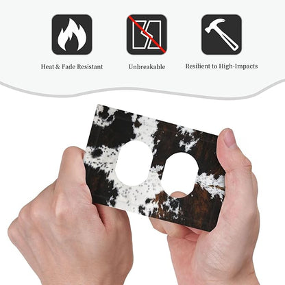 Western Farm Highland Cow 1 Gang Outlet Plate Covers Decorative Single Duplex Wall Plate Electrical Receptacle Light Switch Cover Art Faceplate Switchplate for Farmhouse Bedroom Living Room Decor