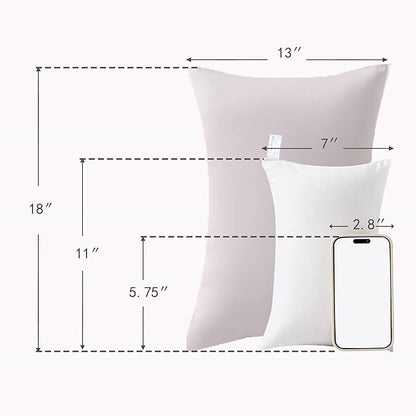 MEILA 2 Pack Cotton Toddler Pillows, 13x18 Pillows for Sleeping and Traveling, Machine Washable Kids Pillows Ideal for Crib, Bed, Cot and Nap, Beige & Brown