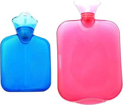 Markeny 2PCS Hot Water Bags, Premium Classic Rubber Water Bottle for Cold Weather