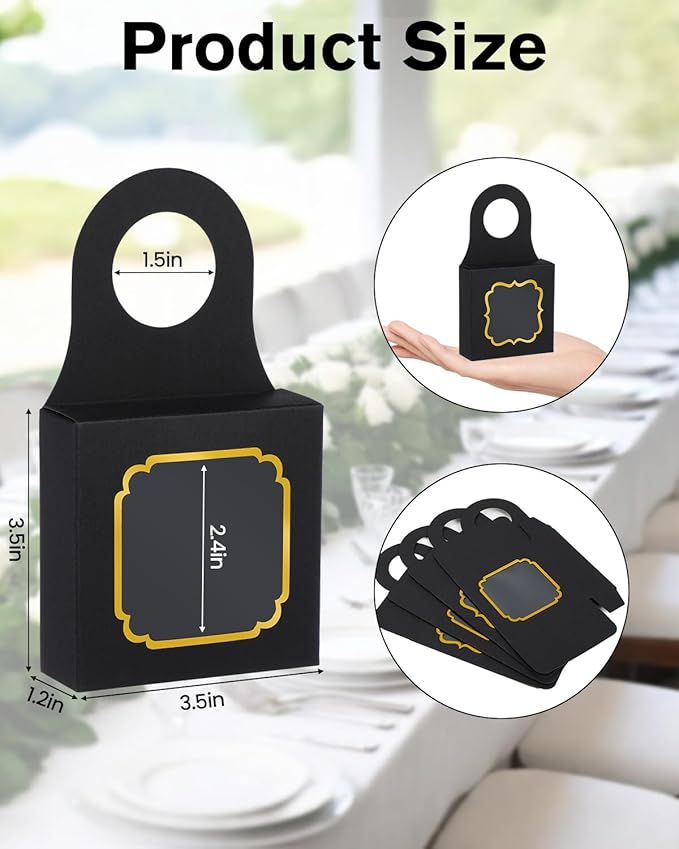 30 Pieces Wine Bottle Box with Window, Hanging Foldable Boxes for Wine, Champagne Bottle Hanger for Gifts, Empty Wine Bottles Favor for Candy Truffles Chocolate Cookies