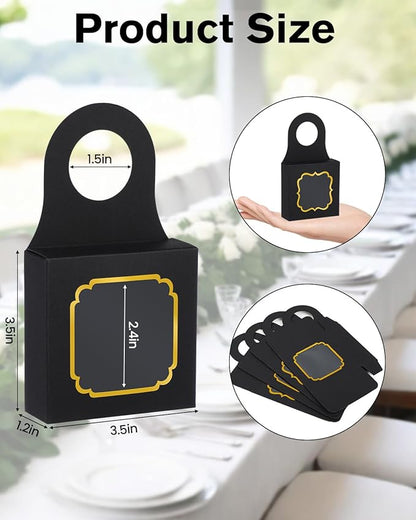 30 Pieces Wine Bottle Box with Window, Hanging Foldable Boxes for Wine, Champagne Bottle Hanger for Gifts, Empty Wine Bottles Favor for Candy Truffles Chocolate Cookies