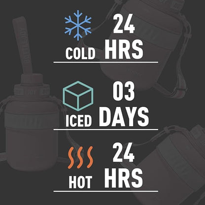 Stainless-Steel Water Bottle: Leakproof Lid, Perfect Sip, Double Insulated, Eco-Friendly, Dishwasher Safe & Stylish Strap (Coral, 32 oz)