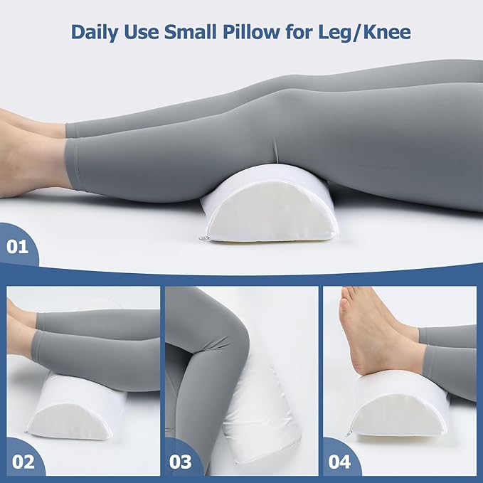 Adjustable Leg Elevation Pillows for Swelling After Surgery - Elevated Pillows for Legs - Leg Support Pillow - Portable Knee Wedge Pillow to Elevate Knee/Leg/Feet