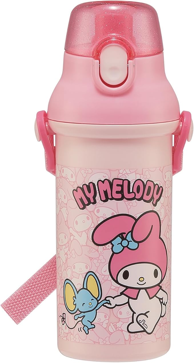 Skater My Melody Plastic Water Bottle with Strap 16.23oz -Friends