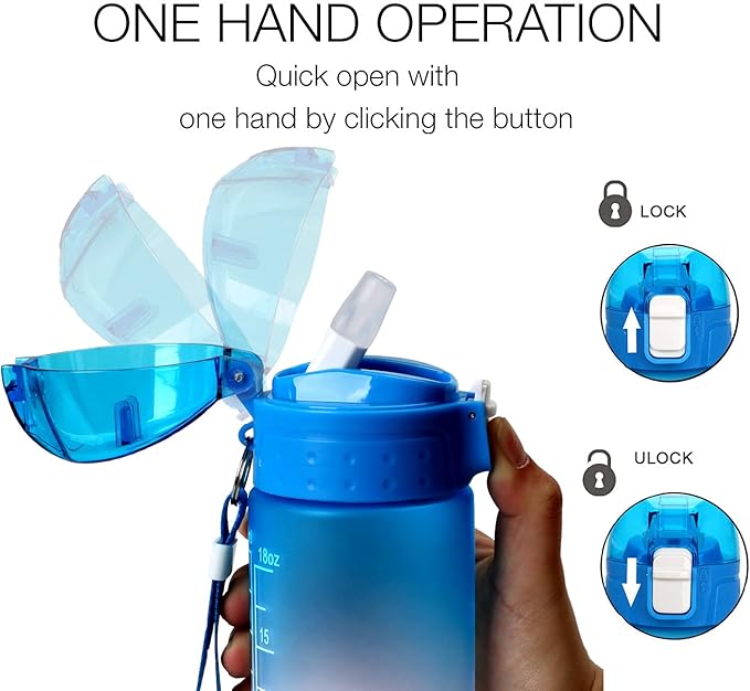 XACIOA Water Bottle with Straw,32oz Plastic Cup with Motivational Time Marker,1L Tritan Sport Lightweight Leakproof BPA-Free,Wide Mouth Fast Flow Ensure You Have Times to Drink,with Straw & Cup Brush