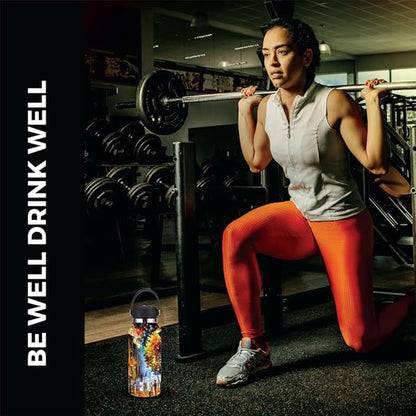 32oz Stainless Steel Sports Water Bottle with Straw Lid - Leak-Proof, Durable Design for Hydration on the Go During Workouts, Travel & Outdoor Activities, City Rain