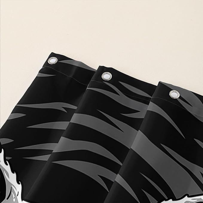 AILONEN Cat Shower Curtain,Cartoon Scream Cat Printed Bath Curtain for Teens,Polyester Waterproof for Bathroom,72" W*84" H with 12 Plastic Hooks