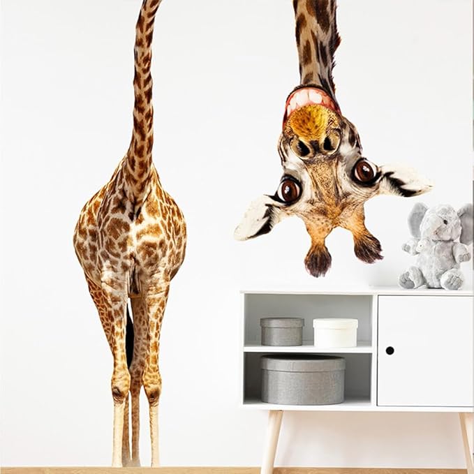 Portrait Giraffe Wall Decal Portrait Giraffe Wall Decal Jungle Animal Watercolor Nursery Decorations Bedroom Art for Bedroom Kitchen Living Room