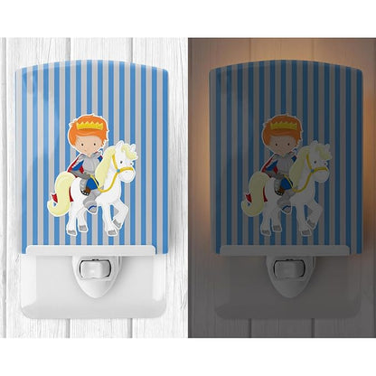 Caroline's Treasures BB8748CNL Ginger Boy Prince on Horse #2 Ceramic Night Light Compact, UL-Certified, Ideal for Bedroom, Bathroom, Nursery, Hallway, Kitchen, 6x4x3, Multicolor