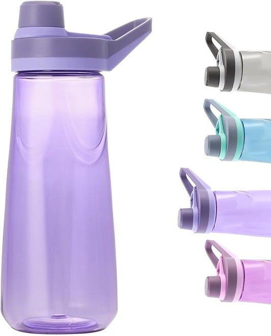 Kerilyn 32oz Water Bottle, Wide Mouth Plastic Water Bottles Chug Lid Sports Water Bottle, Reusable Water Bottle With Handle, Leak-Proof Clear Water Bottle for Travel, Fitness, Men, Women, Purple