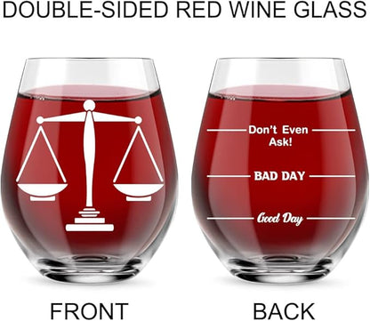 AGMDESIGN Stemless Wine Glass, 17 oz, Glass, Funny, Modern, Durable, Reusable, Hand Wash Only, Stemles, Letter Print, Wedding, Personal Use