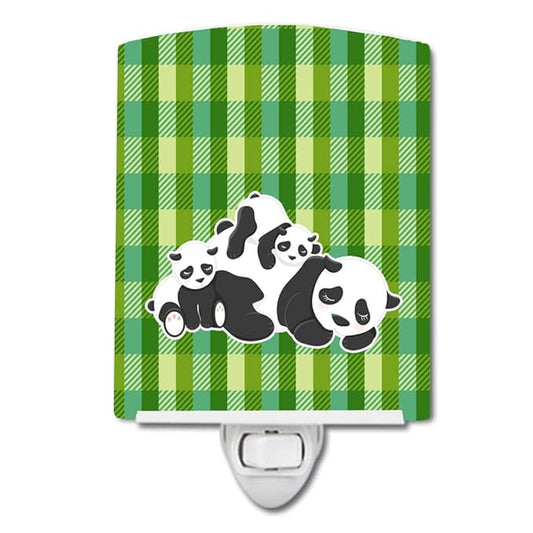 Caroline's Treasures BB8591CNL Pandas Ceramic Night Light Compact, UL-Certified, Ideal for Bedroom, Bathroom, Nursery, Hallway, Kitchen, 6x4x3, Multicolor