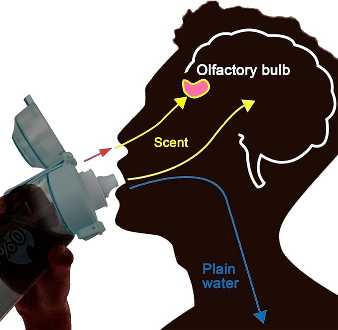 Air Water Bottle, Scented Water Bottle with Flavor Pods, Tritan Sports Water Bottle with Scent Ring 22 OZ (Blue+7 Pods)