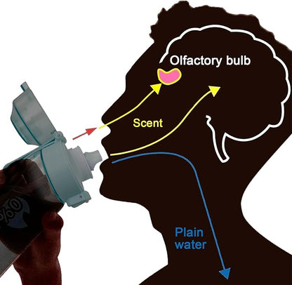 Air Water Bottle, Scented Water Bottle with Flavor Pods, Tritan Sports Water Bottle with Scent Ring 22 OZ (Blue+7 Pods)