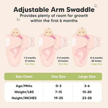 3-Pack Organic Baby Swaddle Sleep Sacks - Newborn Swaddle Sack, Ergonomic Baby Swaddles 0-3 Months, Swaddles for Newborns, Baby Sleep Sack, Baby Swaddle Blanket Wrap,Baby Essentials(Angelic)