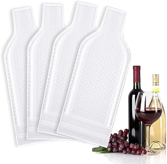 4 PCS Wine Bottle Travel Protector Bags for Airplane, Resealable Wine Sleeves Skins for Travel, Wine Carrier for Suitcase, Wine Shipping Box Packaging for Air Travel Luggage Accessories