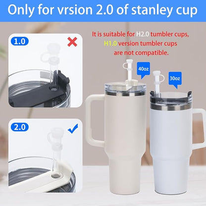 9-Pack Silicone Straw Covers, FARANAP TM Stanley Cup Accessories, Reusable Straw-fitted Beverage lids Compatible with Stanley Cups H2.0 -Dust-Proof Straw Caps for 40/30oz Tumblers and Water Bottles