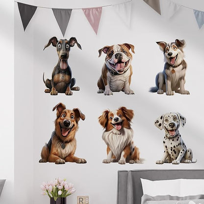 3D Dog Wall Stickers Peel and Stick Pet Wall Decals Cute Animal Nursery Wall Decor Baby Kids Bedroom Art Decoration