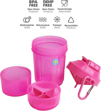 Smartshake Original 2GO, 20 oz Shaker Cup, Pink (Packaging May Vary)