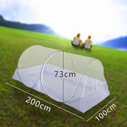 Akiky Mosquito Net Pop Up Bed Net Tent with Gray Bottom Portable&Foldable Bed Canopy for Bunk Bed Twin/Twin XL Bed Sleeping Tent for Indoor Outdoor