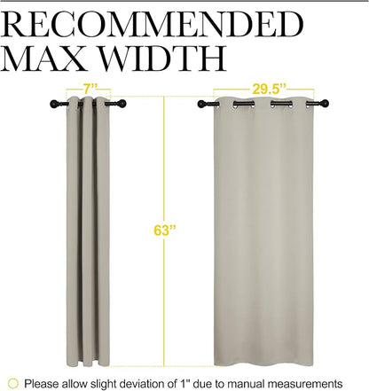 NICETOWN Kitchen Curtains, Short Curtains for Bedroom Windows, Thermal Insulated Room Darkening Curtain Panels for Girls Room, Cafe (Natural, 34" W by 63" L, 1 Pair)