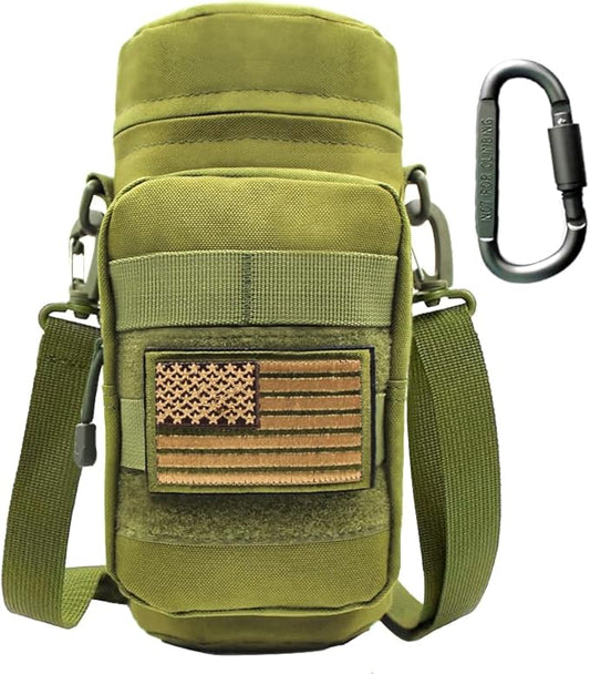 Outdoor Military Tactical Water Bottle Bag, Multi-Function Mount Water Bottle Bag for Camping Trip, with Adjustable Shoulder Strap, Large-Capacity Water Bottle Bag on Waist
