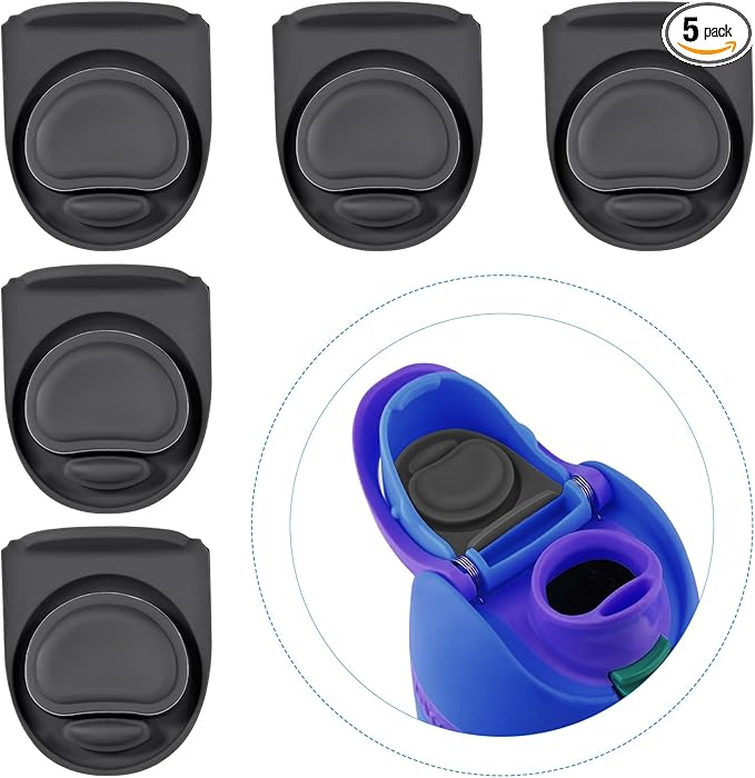 [5 Pcs] Replacement Stopper Compatible with Owala - Water Bottle Top Lid Replacement Parts for Owala FreeSip 19/24/32/40oz,Dark Gray Color Silicone Plug for Owala Accessories