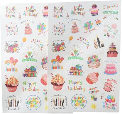 50/60 Pcs Cute Cake Candy Stickers, Cake Food Stickers, Birthday Dessert Stickers, Birthday Cake Stickers, Teacher Reward Stickers, Household Refrigerator Decoration(A 50 pcs)
