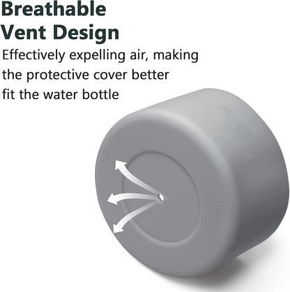 2 Pcs 3 Inch / 75mm Grey Water Bottle Boot, Silicone Tumbler Sleeve Water Bottle Bumper, Tumbler Accessories Water Bottle Bottom Protector for 20oz 30oz 40oz Tumbler Water Bottle