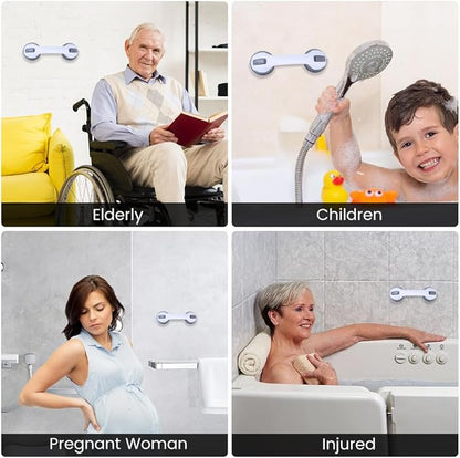 2 PK Grab Bars for Bathtubs and Showers, Shower Handles for Elderly Seniors bar Bars Safety Elderly Suction 500 lbs Cup and Walls bathtubs Handicap Heavy Duty Grabbers Wall