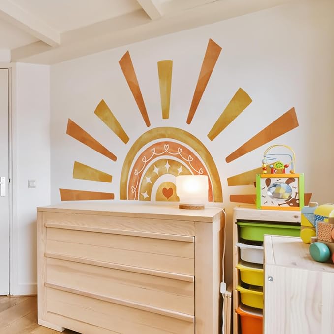 Sun Wall Sticker for Baby Nursery, Girls, Boys, Toddlers, Preschoolers, Teenagers