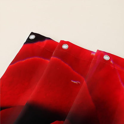 AILONEN 3D Printed Rose Shower Curtain,Red Rose Bath Curtain, White Swan Shower Curtain for Bathroom Decor,48" W*72" H Polyester Waterproof Bath Curtain with 12 Hooks