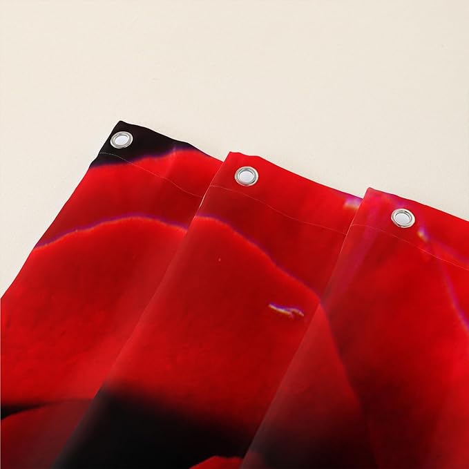 AILONEN 3D Printed Rose Shower Curtain,Red Rose Bath Curtain, White Swan Shower Curtain for Bathroom Decor, 72" W*78" H Polyester Waterproof Bath Curtain with 12 Hooks