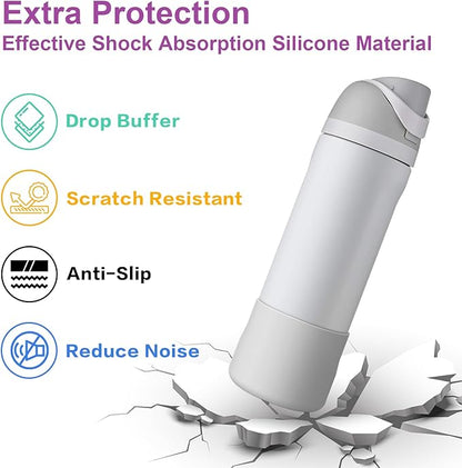 2PCS Silicone Water Bottle Boot for Owala 24oz 32oz 40oz, Protective Bottom Bumper Anti-Slip Sleeve for FreeSip, Twist, and Flip Stainless Steel Bottles, Dishwasher Safe and BPA Free